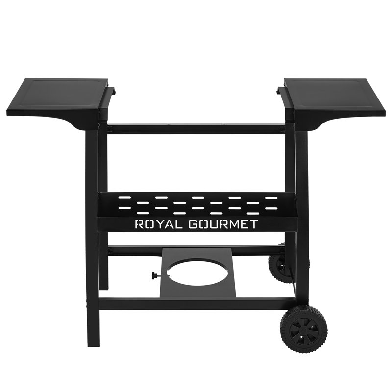 Support de table Royal Gourmet avec panier et tablettes latérales, noir