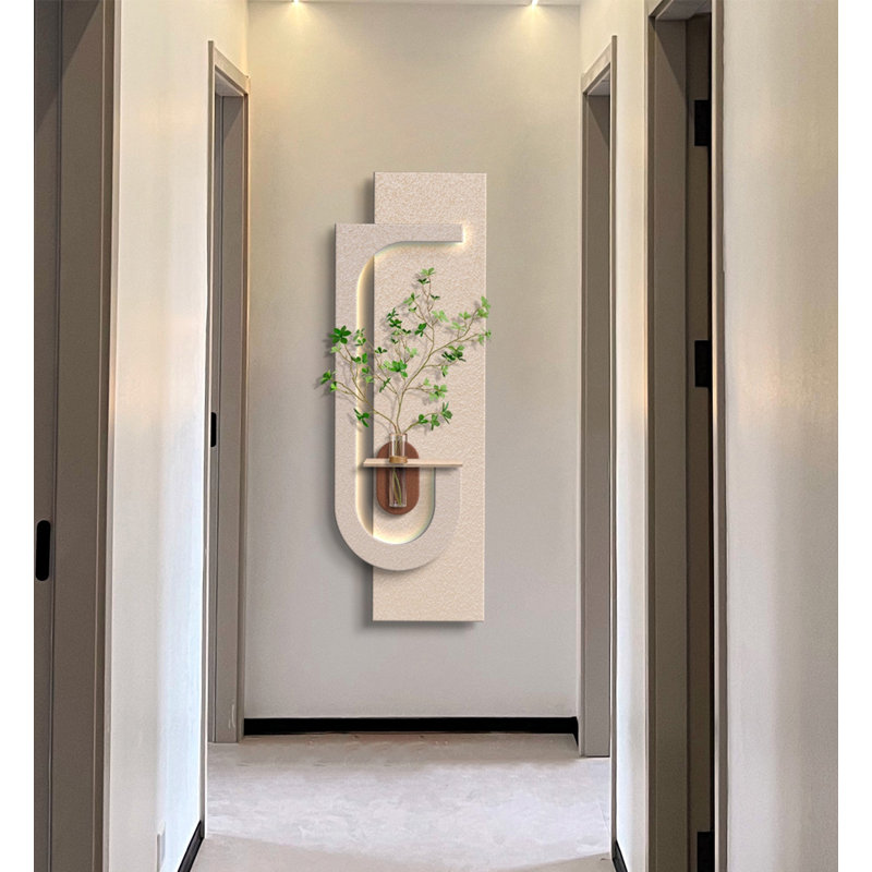 Décoration murale en grès crème avec lapin et verdure pour le hall d'entrée et le couloir