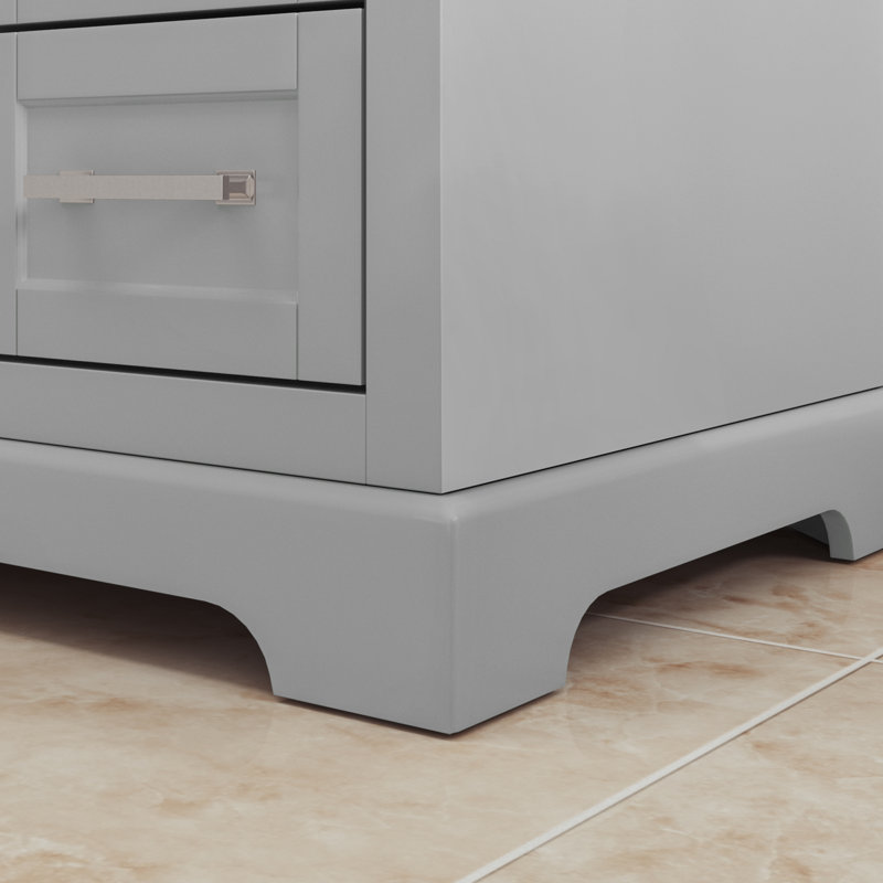 Gray 48'' Single Bathroom Vanity with Engineered Marble Top