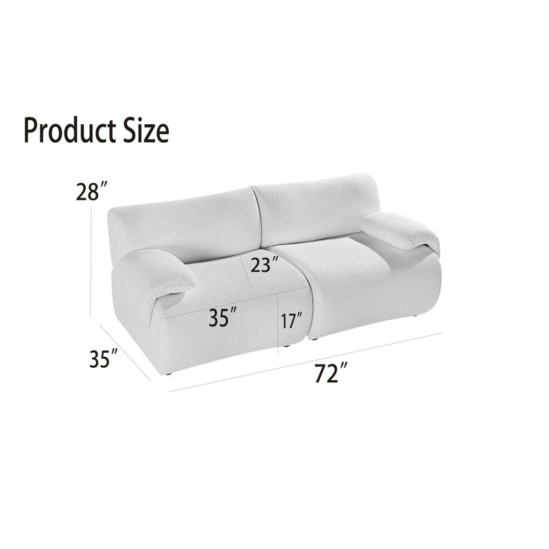 Mylena Polyester 72'' Reception Loveseat