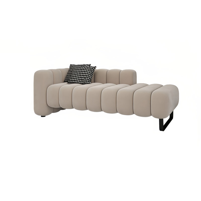 Banc rembourré en tissu, H 26,77 po x l 78,74 po x P 27,55 po