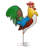 63"H Metal Jumbo Rooster Statue