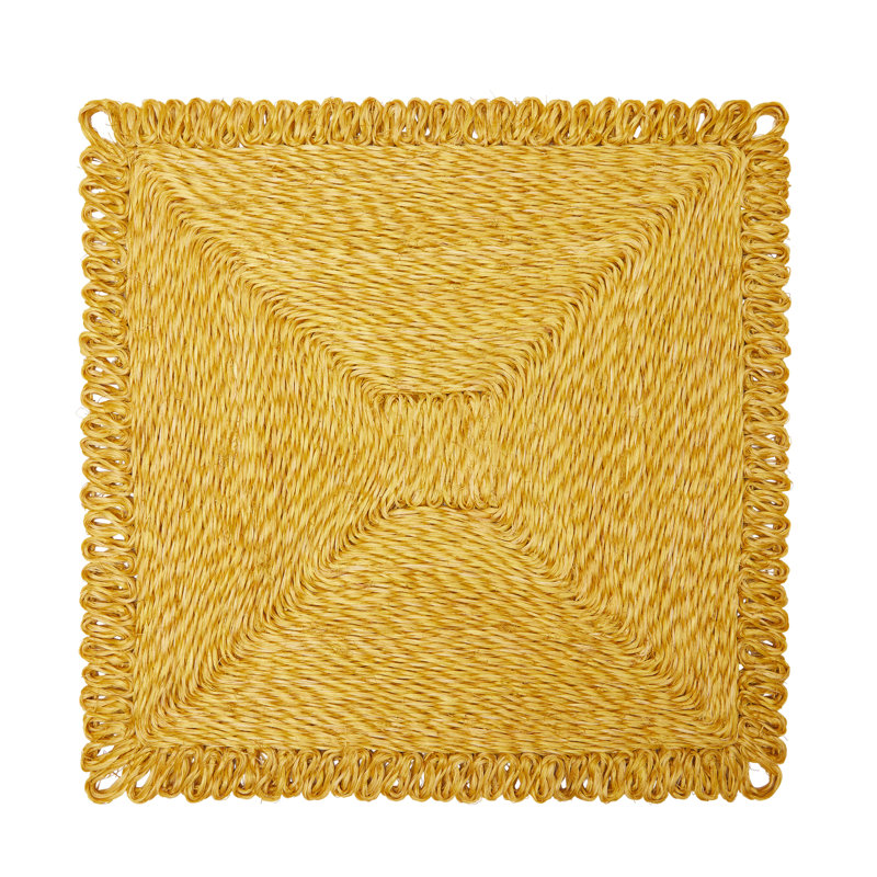 Loopy Square Place Mat, Mustard