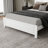 Elegant White Bed For Queen Size, With Pine Construction, Tall Panel Headboard, Built - In Led, Charging, And Under Compartment Sized Pinewood, Equipped , Led Lights, Ports, Appeal-1340751218-1340751219