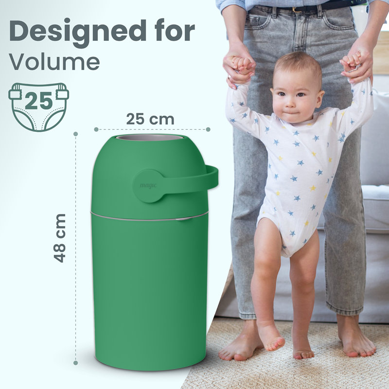 Seau à couches Magic Baby, Vert gazon