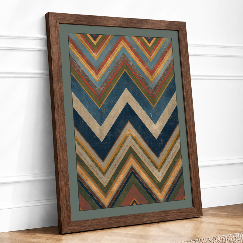 Nested Geometry Geometric - Framed Print, A4 - 29.7 x 21.0 cm, Walnut