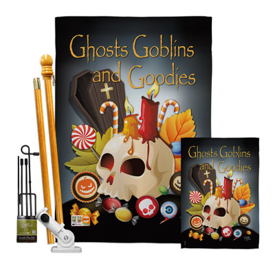 Fantômes de gobelins et de goodies : polyester décoratif à 2 faces 40 x 28 po. ensemble de drapeaux