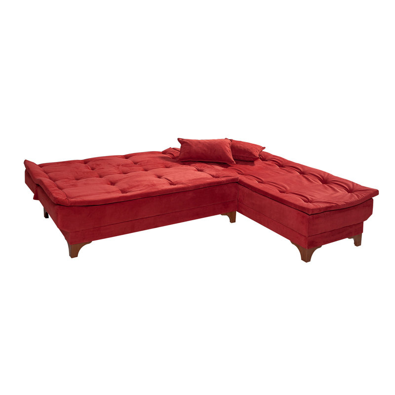 Canapé-lit de 88,58 po Matoury, Mélange de polyester rouge Claret