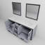 Meuble-lavabo double l 80 po x P 22 po avec plateau blanc et miroirs 30 po Ziva-586522022-664690810