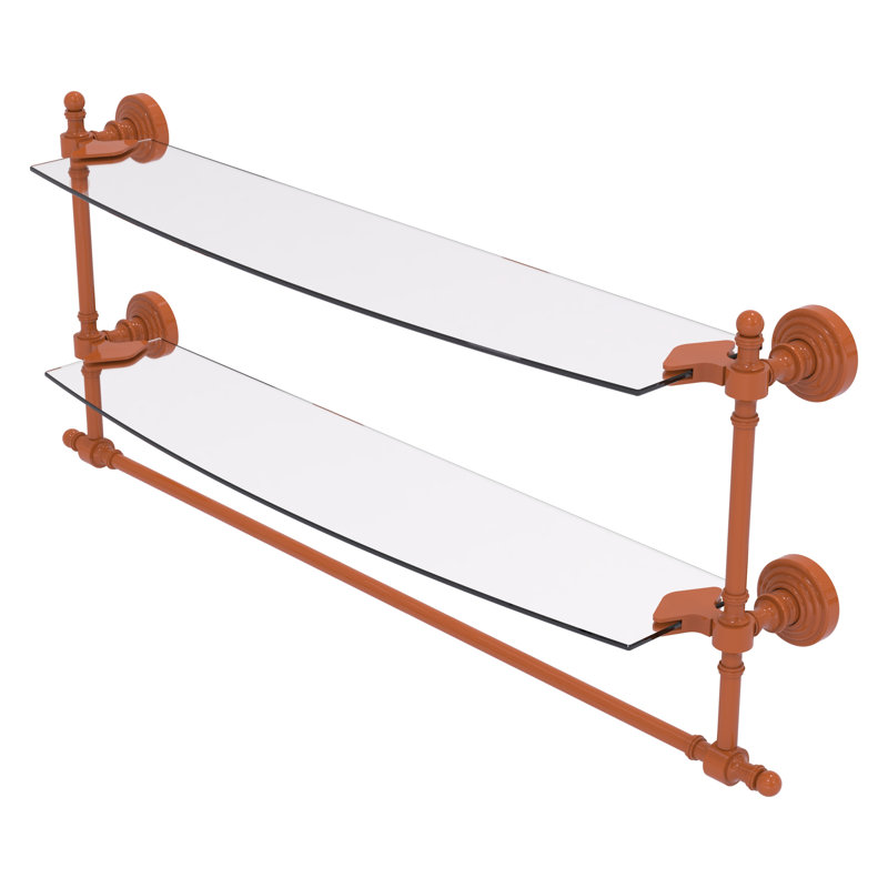 Étagère 2 pièces étagée avec barre de tour Retro Wave, 15" H x 24" W x 5" D, Sea Foam Green