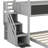 House Bunk Bed With Storage Staircase And Blackboard-847492932