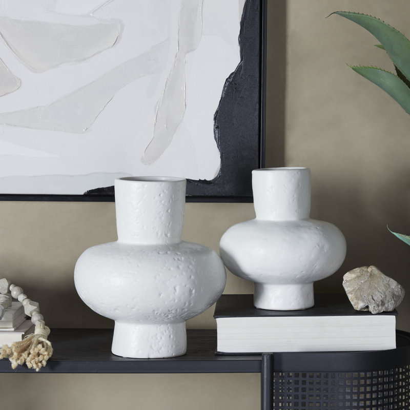 Ardi 10.95'' Stoneware Table Vase, White