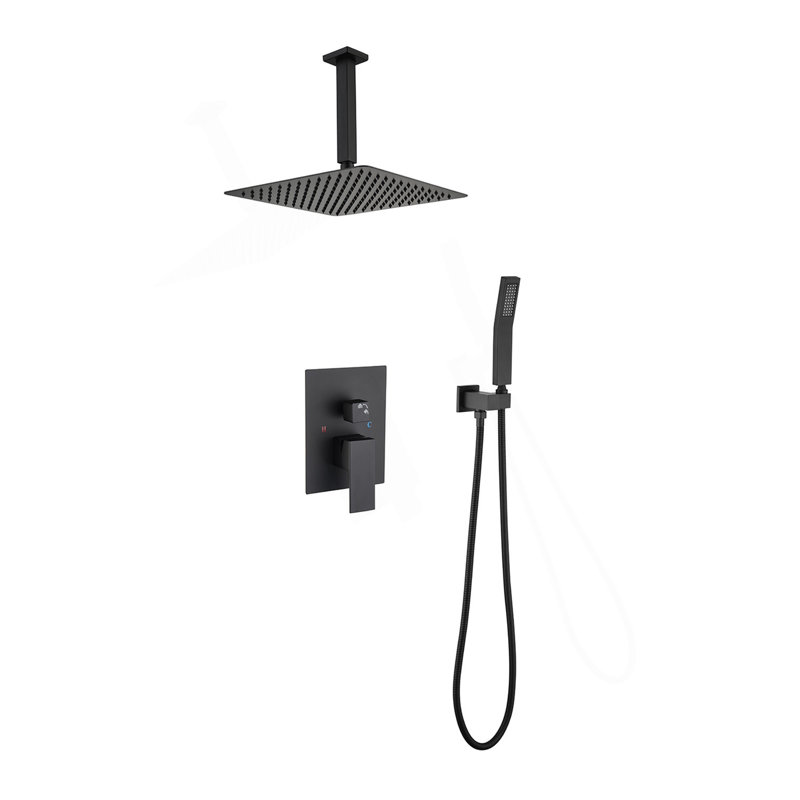 Système de pomme de douche 16 po, Noir mat