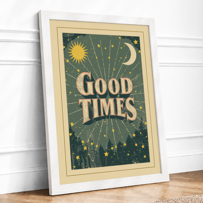 Good Times Retro - Framed Print, A1 - 84.1 x 59.4 cm, White
