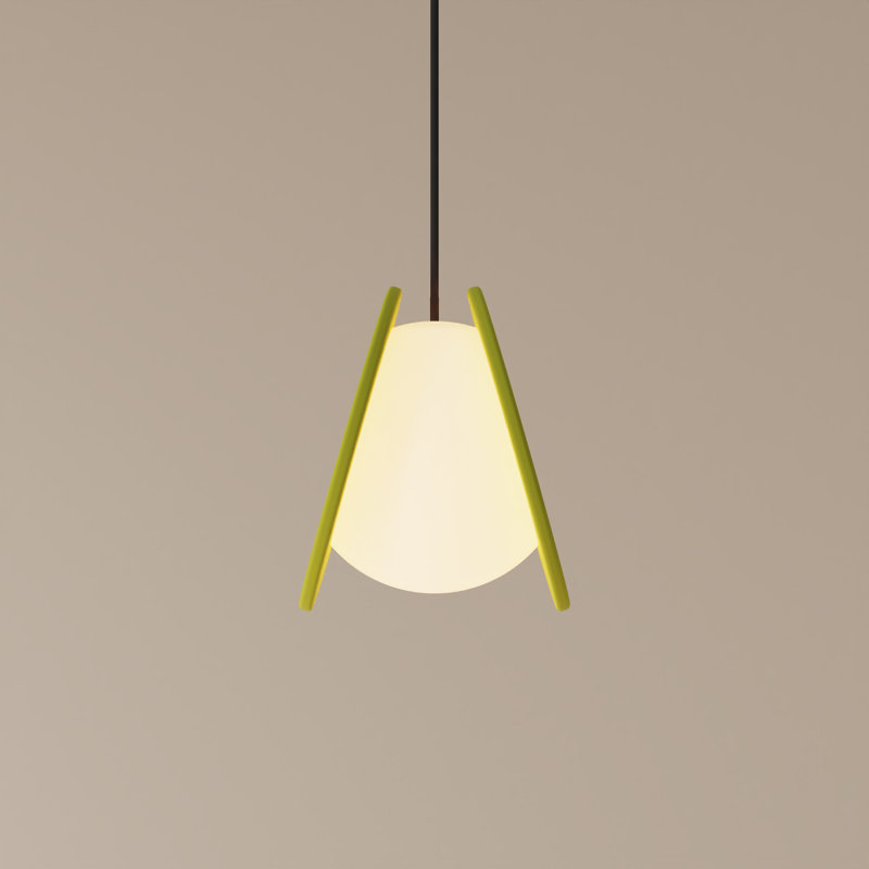Pendulum Pendant Light, Black, Blossompink, 14" H x 9.69" W x 8.03" D