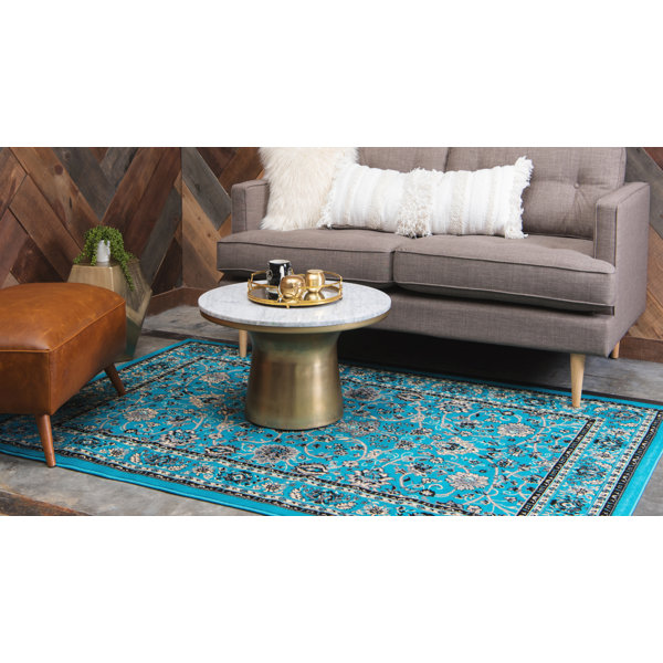 Charlton Home® Hanan Performance Turquoise Rug & Reviews | Wayfair