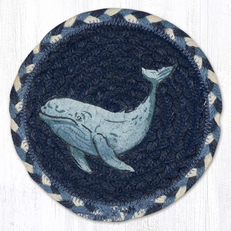  Grand sous-verre rond baleine LC-525 Beluga 7 po x 7 po