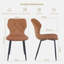 Ergonomic Curved Back Faux Leather Upholstered Dining Chair-1907645333