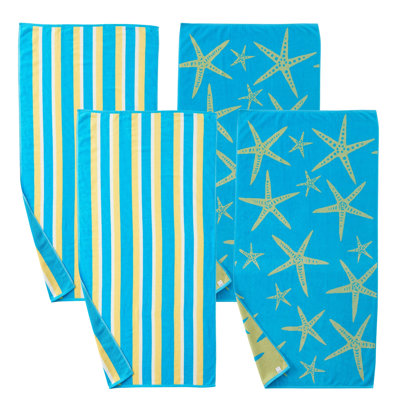Serviettes de plage 100% jacquard 100% coton