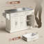 Armoire avec rangement réglable, tiroirs et tablettes blanc crème 57 x 17,8 x 36,5 po