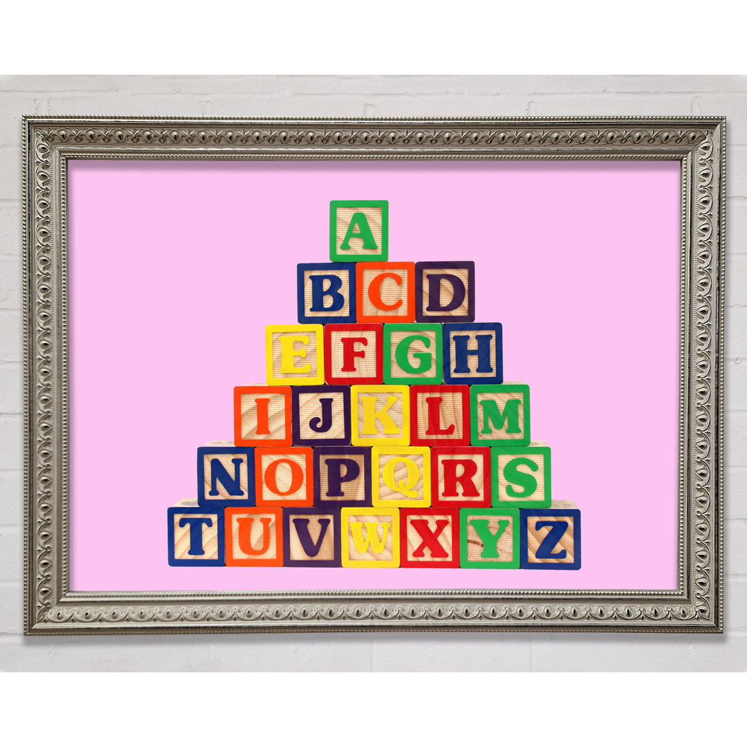 Alphabet Blocks Pink - Einzelne Bilderrahmen Kunstdrucke