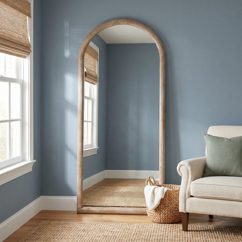 Solid Wood Arch Floor Mirror
