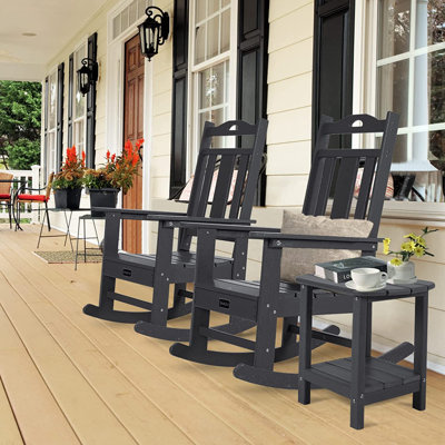 Chaise berçante de patio, chaise berçante intérieure Hdpe (ensemble de 2)