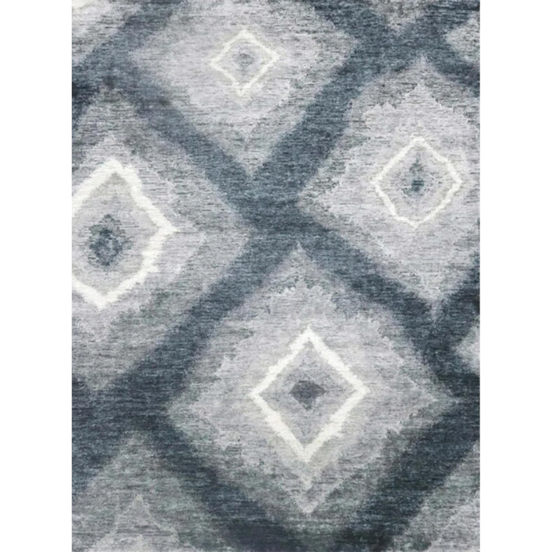 Tapis noir en laine / soie noué à la main 10 pi x 14 pi
