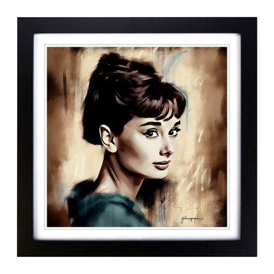 Audrey Hepburn Digital Art No.1 - Framed Print