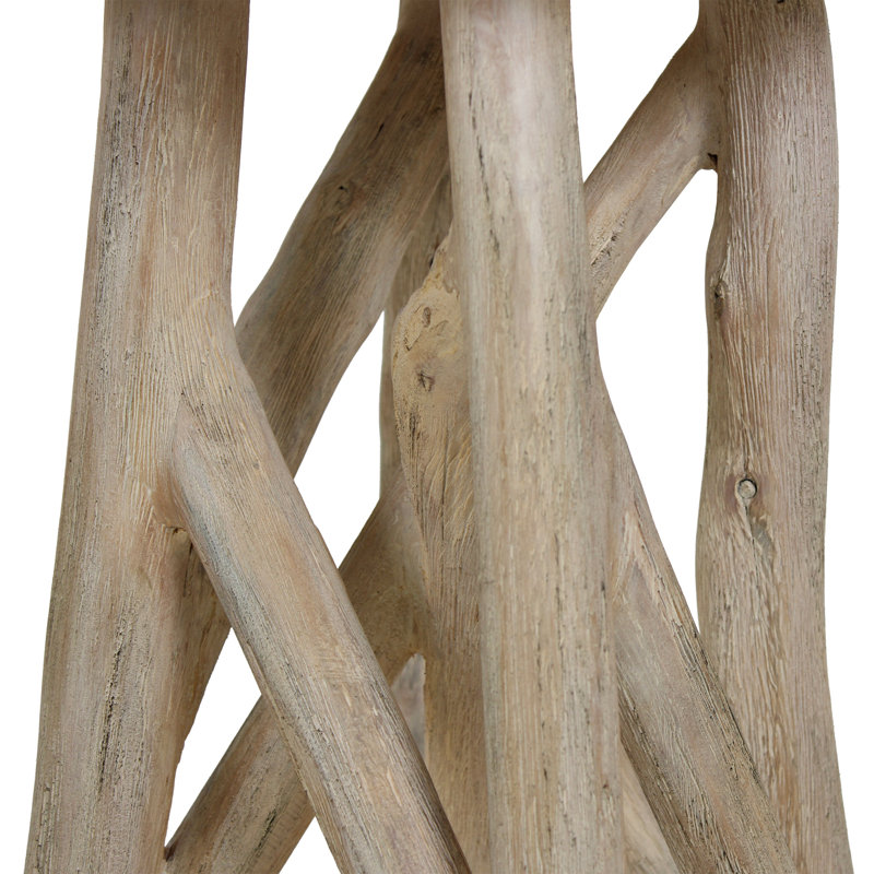 Markkus Round Twig Base Side Table, Beige