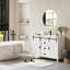 Meuble-lavabo 47 po avec 3 tiroirs et portes, blanc