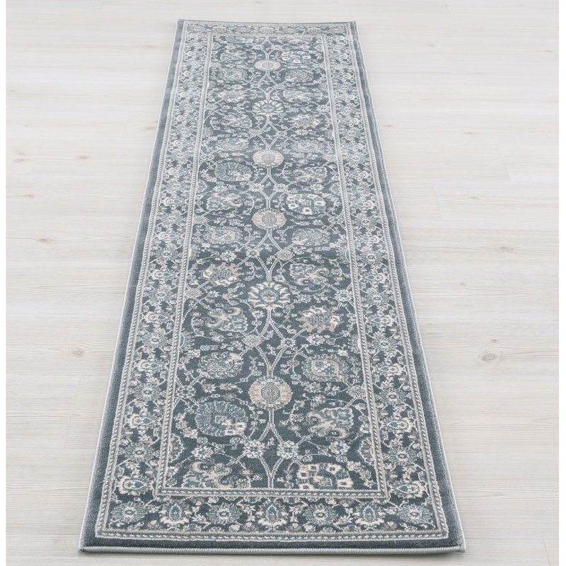 Luxury Kashan Gray Runner Rug