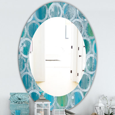 Natural Blue Circle - Modern Mirror