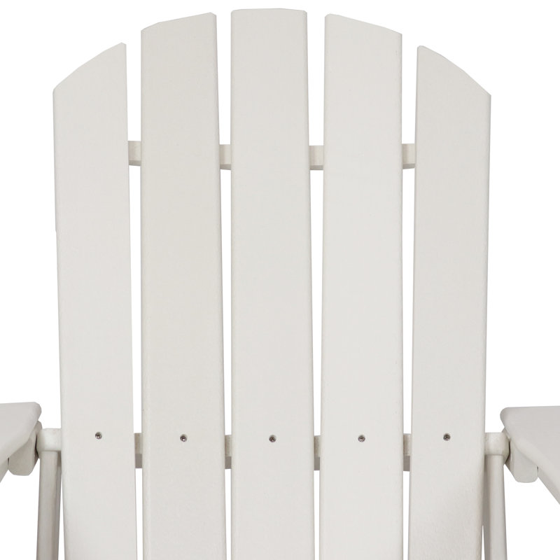 Chaise Adirondack en PEHD résistant aux intempéries avec porte-gobelet - Blanc, Blanc grisâtre