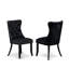 Chaises Dallas Parson - Ensemble de 2 chaises de salle à manger capitonnées en tissu de polyester capitonné noir-1534828789