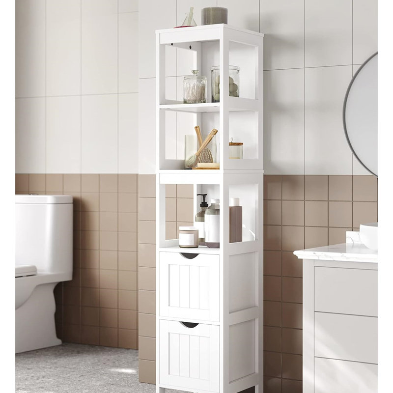 Solid Wood Freestanding Linen Cabinet