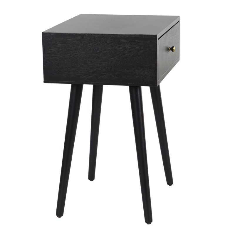 Myleisha Collection Side Table with One Drawer, Black