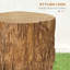 Tabouret de souche d'arbre, table d'appoint décorative avec plateau rond, table de bout avec grain de bois, pour l'intérieur et l'extérieur