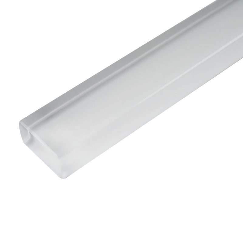 Pencil 12'' x 0.5'' Glass Border Tile, White