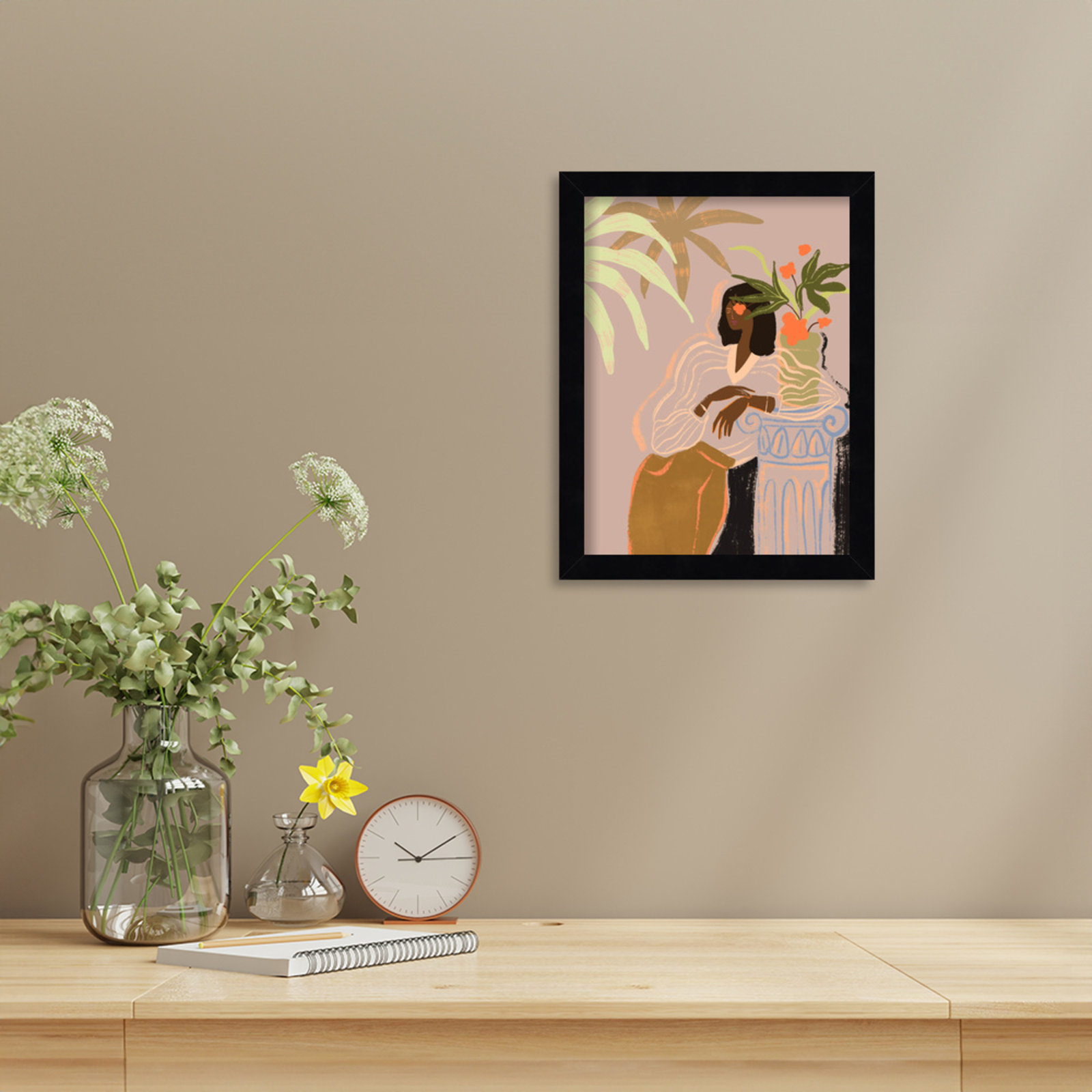 Prudence "Lady in Waiting" Print, Black, 13" H x 10" W