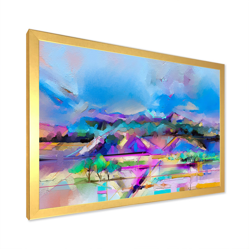 Turquoise Storm Impression Iv - reproduction encadrée sur toile, H 24 po x l 36 po x P 1 po, Cadre doré