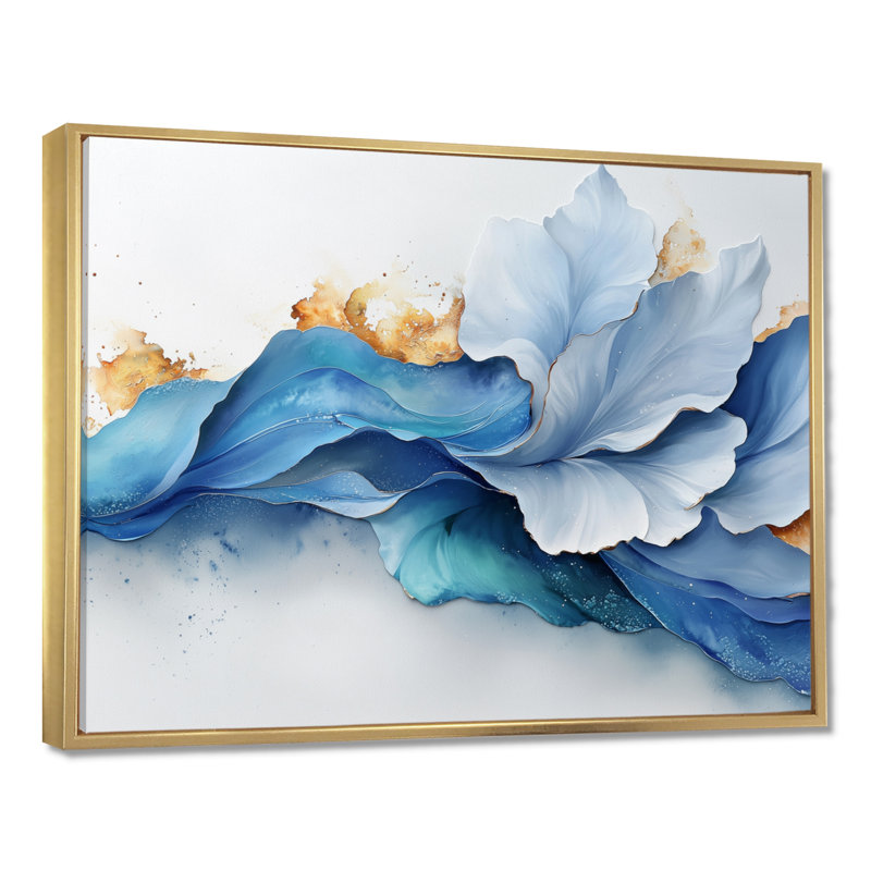 Raymer - Abstract Canvas Art Print, H 12 po x l 20 po, Impression encadrée flottante, Doré