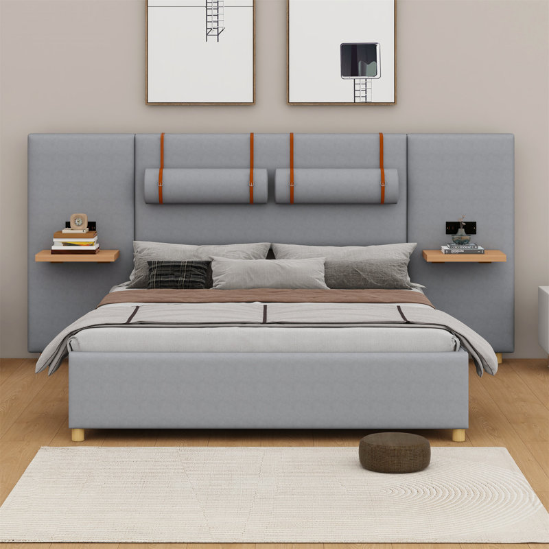 Kree Upholstered Panel Storage Bed, Gray
