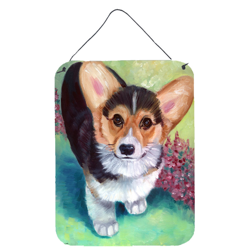Traditional Landscape & Nature Wall Decor on Metal, Pembroke Corgi Puppy