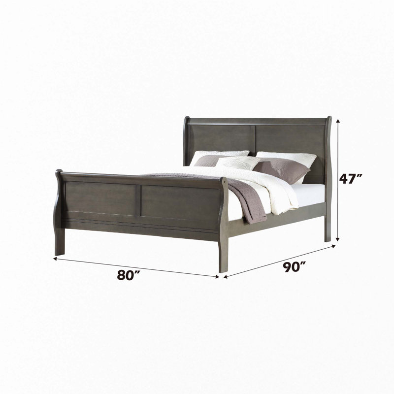 4PCS Bedroom Set(No Chest), Dark Grey, King