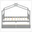 Lit simple en bois avec tiroirs, gris-129747094