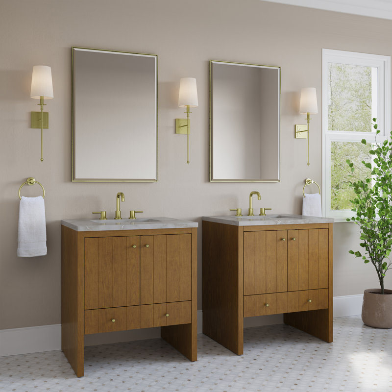 Hudson 30" W Single Vanity, 8" Widespread, Victorian Silver Silestone