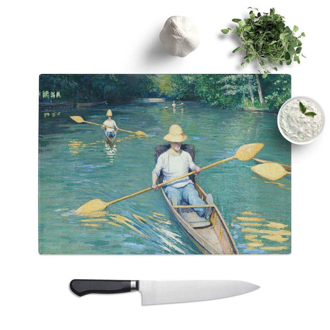 Skiffs on the Yerres by Gustave Caillebotte Chopping Board