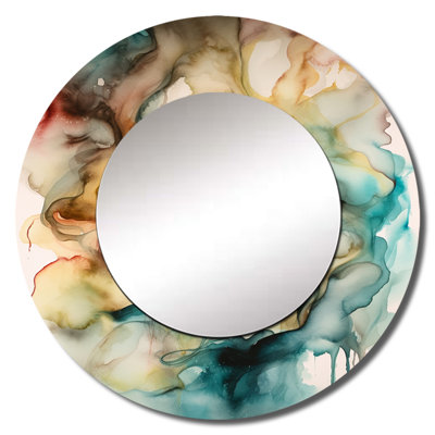 Phalicia Colorful Lips - Fashion Woman Wall Mirror, Modern Round Decorative Mirror, Printed Metal Art
