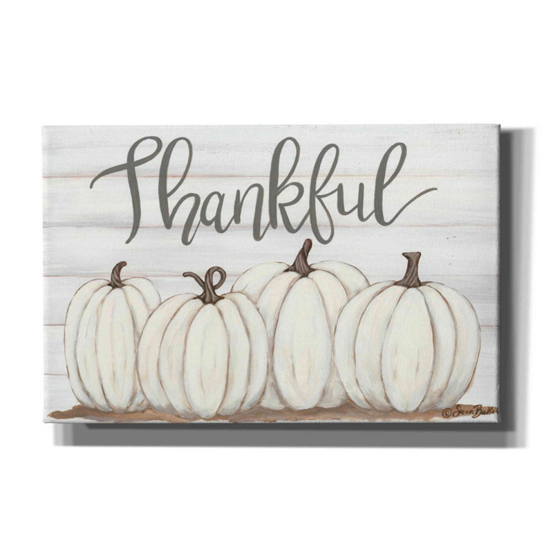 «Thankful Pumpkins» par Sara Baker, toile, art mural, H 26 po x l 40 po x P 1,25 po